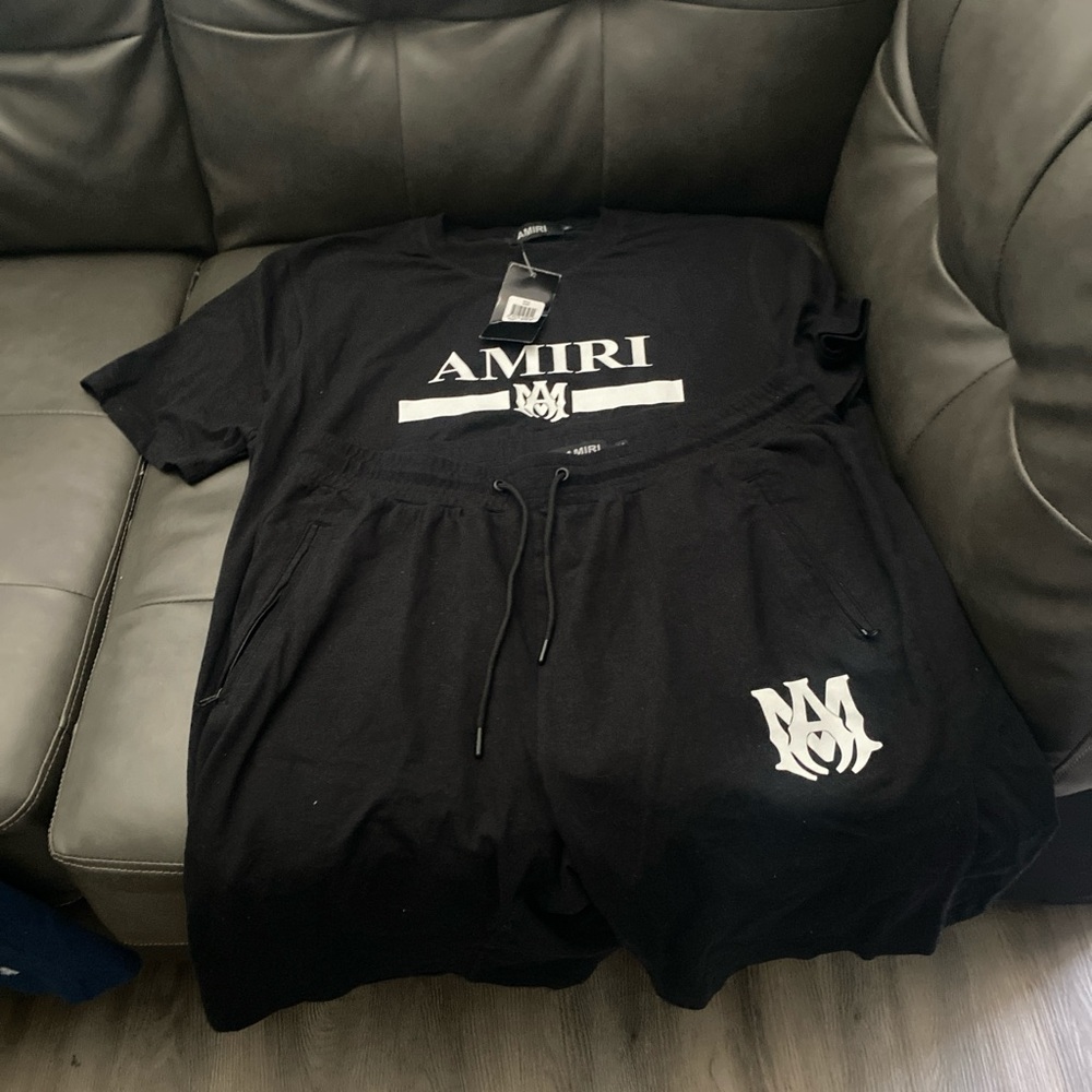 AMIRI Black T-Shirt with White Logo